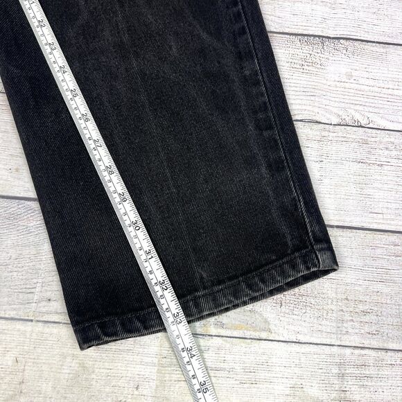 Vintage Guess Jeans Men Pascal Faded Baggy Black Loose Fit Tapered Leg Sz 36x33 - Picture 13 of 13